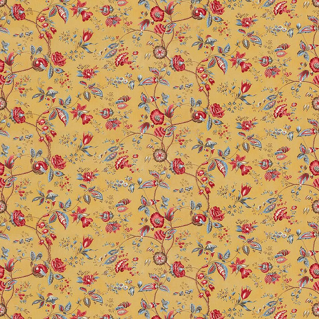 Brunschwig & Fils BOUGAINVILLE COTTON PRINT SAFRAN Fabric