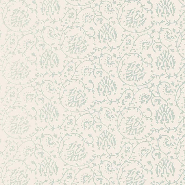 Schumacher Sarana Vine Water Blue Wallpaper