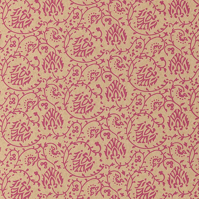 Schumacher Sarana Vine Cerise Wallpaper