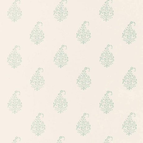 Schumacher Kerala Paisley Water Blue Wallpaper