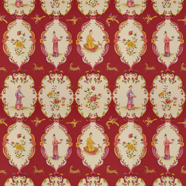 Brunschwig & Fils GEISHA LACQUER RED/PURPLE Fabric