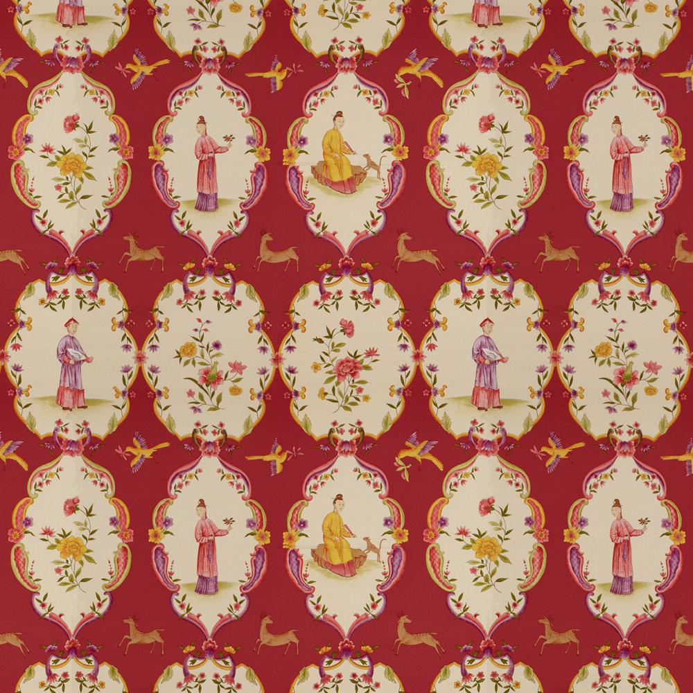 Brunschwig & Fils GEISHA LACQUER RED/PURPLE Fabric