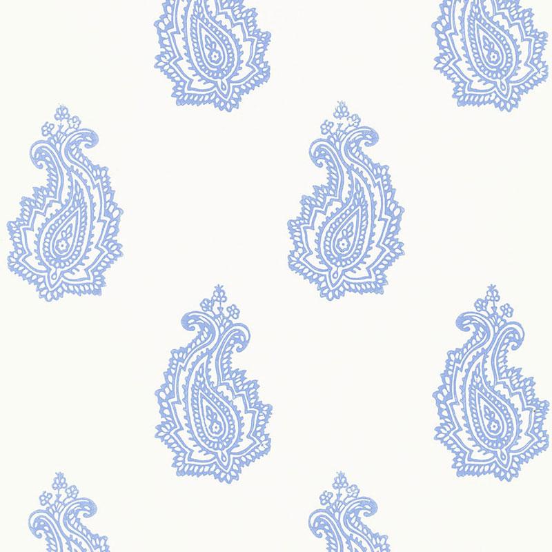 Schumacher Madras Paisley Delft Wallpaper