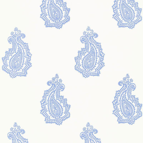 Schumacher Madras Paisley Delft Wallpaper