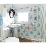 Schumacher Madras Paisley Delft Wallpaper