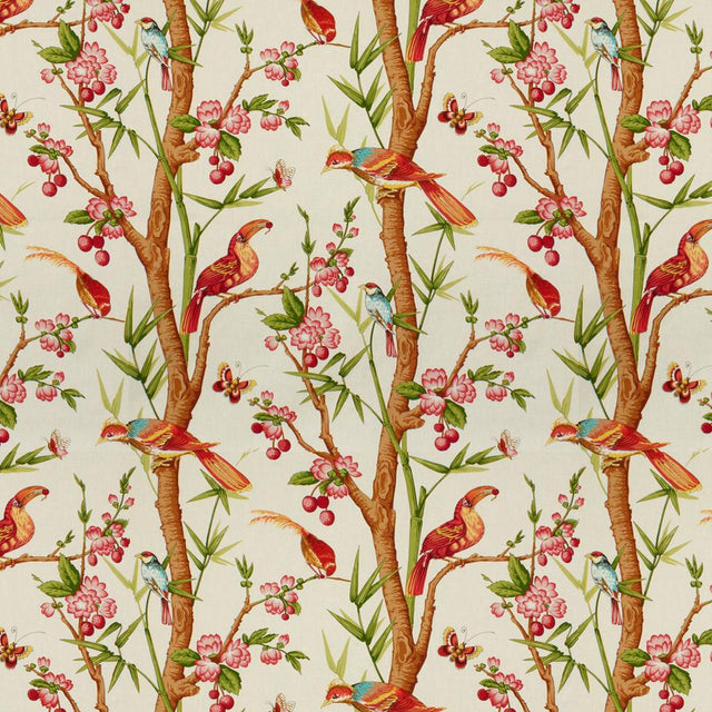 Brunschwig & Fils TOUCANS PINK/ORANGE Fabric