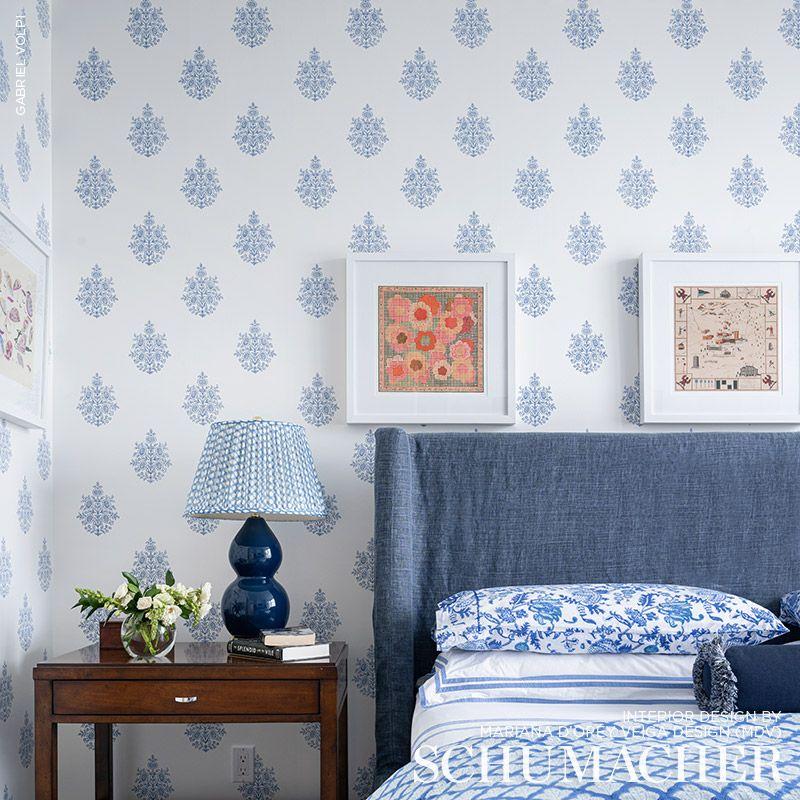 Schumacher Asara Flower Delft Wallpaper – DecoratorsBest