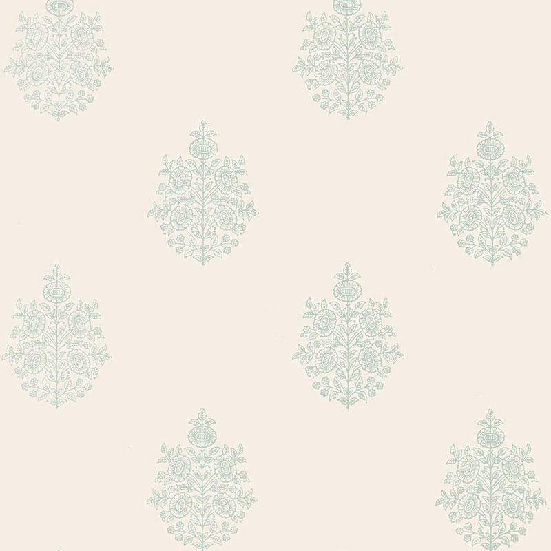 Schumacher Asara Flower Water Blue Wallpaper