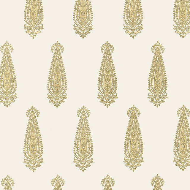 Schumacher Katara Paisley Straw Wallpaper