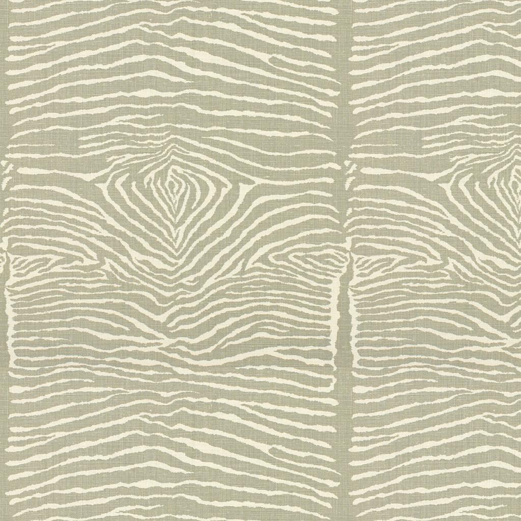 Brunschwig & Fils LE ZEBRE LINEN PRINT PEWTER Fabric