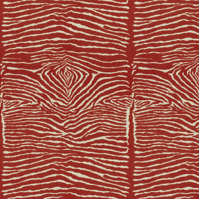 Brunschwig & Fils LE ZEBRE LINEN PRINT RED Fabric