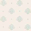 Schumacher Mayla Damask Water Blue Wallpaper