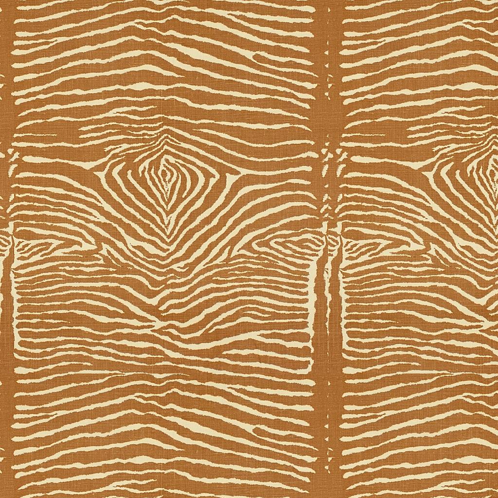 Brunschwig & Fils LE ZEBRE LINEN PRINT CARAMEL Fabric