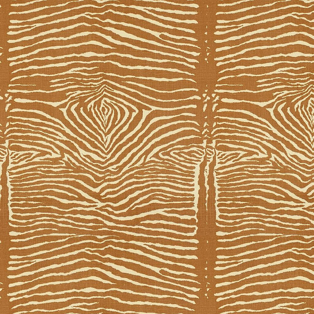 Brunschwig & Fils LE ZEBRE LINEN PRINT CARAMEL Fabric