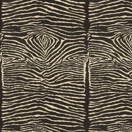 Brunschwig & Fils LE ZEBRE LINEN PRINT BLACK Fabric