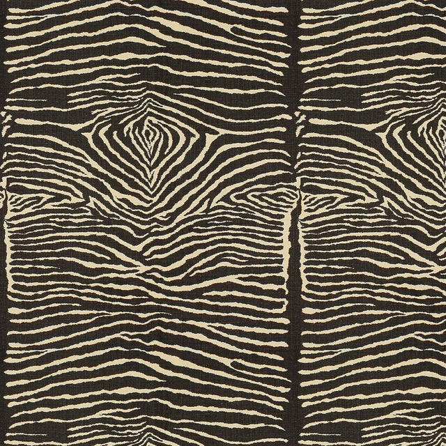 Brunschwig & Fils LE ZEBRE LINEN PRINT BLACK Fabric