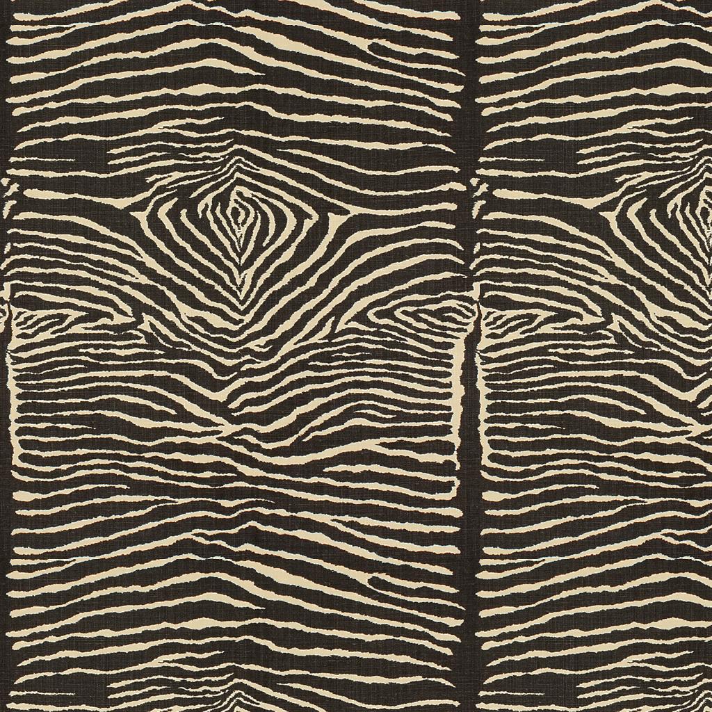 Brunschwig & Fils LE ZEBRE LINEN PRINT BLACK Fabric