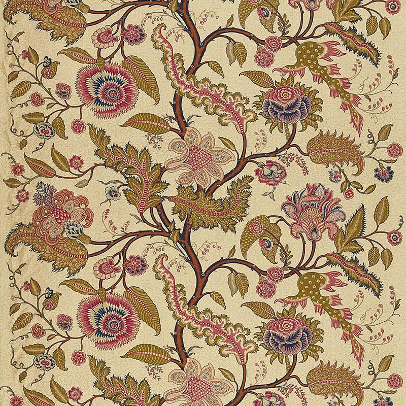 Schumacher Sinhala Linen Print Pomegranate Fabric