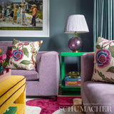 Schumacher Sinhala Linen Print Jewel Fabric