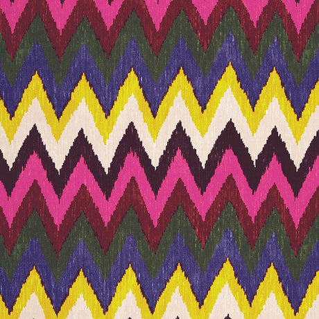 Schumacher Adras Ikat Print Jewel Fabric