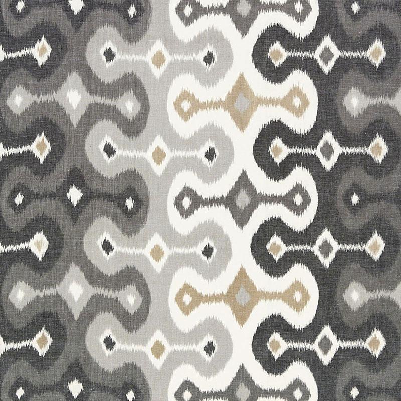 Schumacher Darya Ikat Stone Fabric