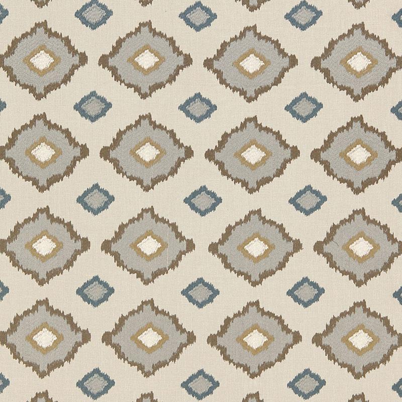 Schumacher Sikar Embroidery Flax Fabric