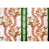 Brunschwig & Fils JOSSELIN COTTON AND LINEN PRINT CYPRESS AND CORAL Fabric