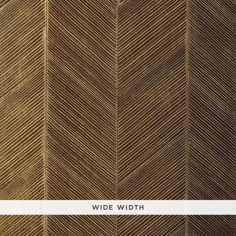 Schumacher Chevron Texture Burnished Bronze Wallpaper
