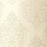 Schumacher Beaded Damask Alabaster Wallpaper