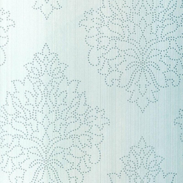 Schumacher Beaded Damask Sky Wallpaper
