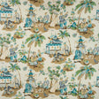 Brunschwig & Fils XIAN LINEN & COTTON PRINT SEAFOAM/SAND Fabric