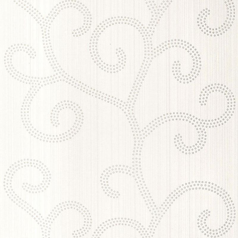 Schumacher Raindrop Scroll Pearl Wallpaper