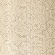 Schumacher Beaded Scroll Aged Silver Wallpaper