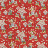 Brunschwig & Fils GILLIAN S ZEBRAS LINEN & COTTON PRINT FLAME Fabric