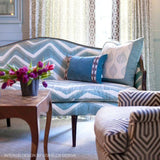 Brunschwig & Fils CHEVRON BAR SILK WARP PRINT WAVE Fabric