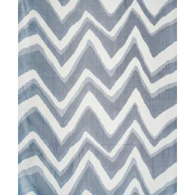Brunschwig & Fils CHEVRON BAR SILK WARP PRINT MARINE Fabric