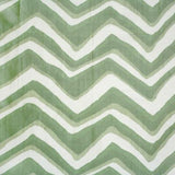Brunschwig & Fils CHEVRON BAR SILK WARP PRINT LEAF Fabric