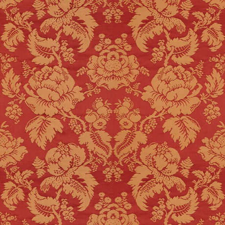 Brunschwig & Fils MOULINS DAMASK ROUGE/IVOIRE Upholstery Fabric