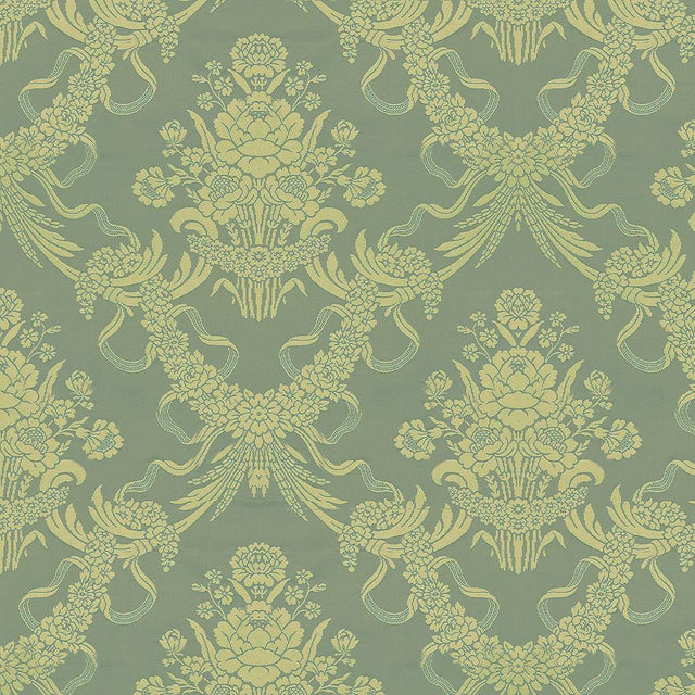 Brunschwig & Fils CHARLIEU LAMPAS BLEU/IVOIRE Upholstery Fabric