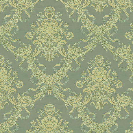 Brunschwig & Fils CHARLIEU LAMPAS BLEU/IVOIRE Upholstery Fabric