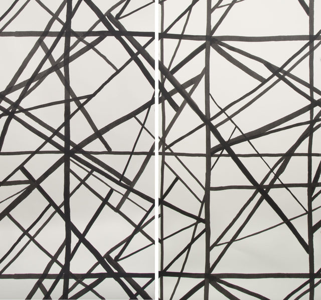 Lee Jofa CHANNELS PAPER EBONY/IV Wallpaper