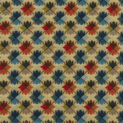 Brunschwig & Fils OATLANDS TAPESTRY BLUE/RED Upholstery Fabric