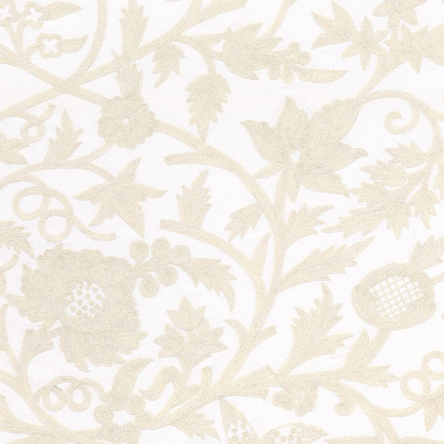 Schumacher Sissinghurst Crewel Ivory Fabric