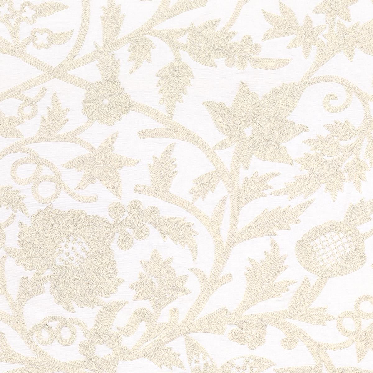 Schumacher Sissinghurst Crewel Ivory Fabric