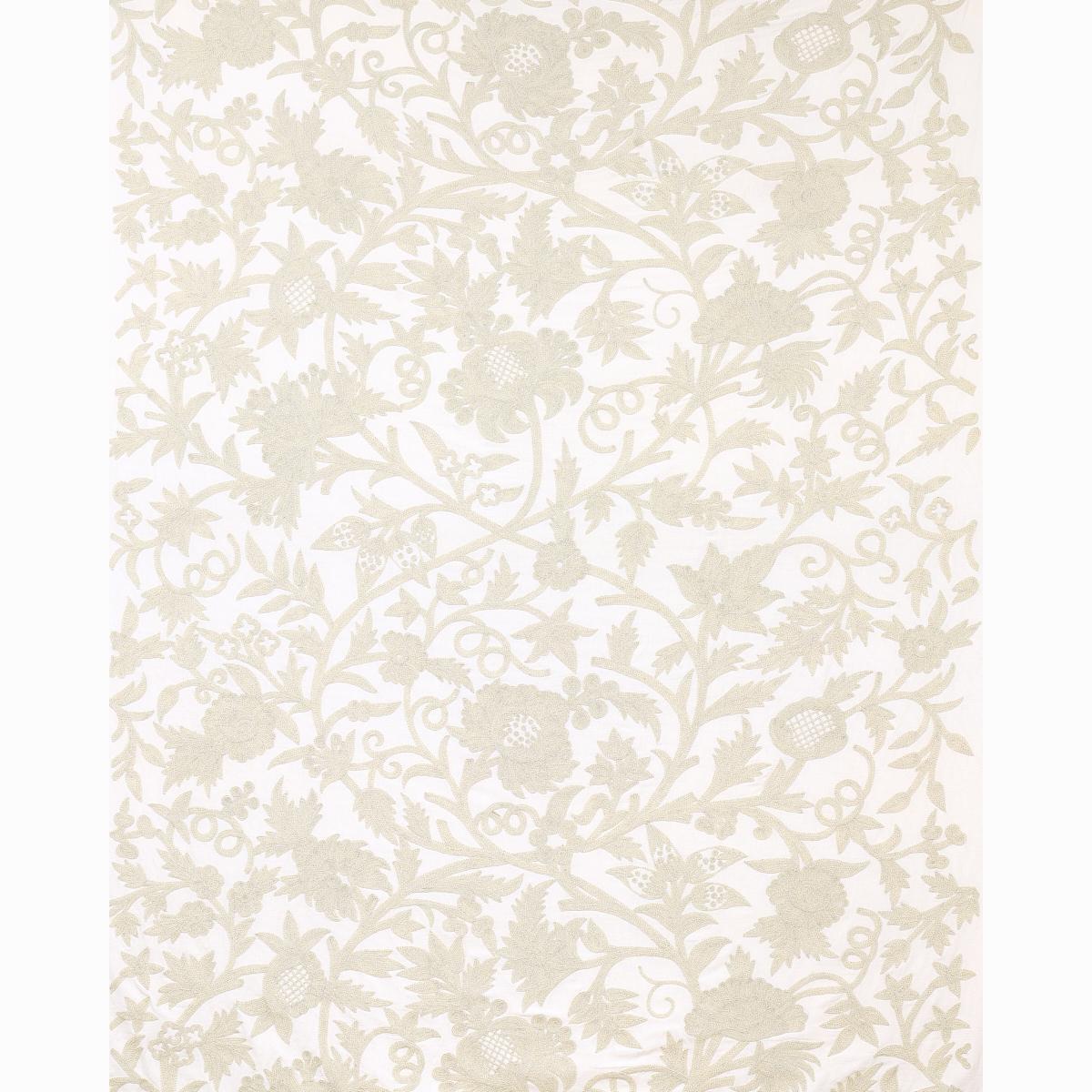 Schumacher Sissinghurst Crewel Ivory Fabric