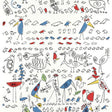 Schumacher Aviary Multi On White Fabric