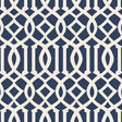 Schumacher Imperial Trellis Ii Ivory / Navy Wallpaper