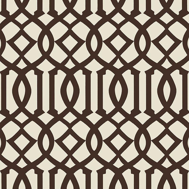 Schumacher Imperial Trellis Ii Java / Cream Wallpaper