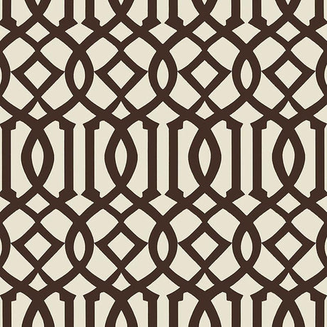Schumacher Imperial Trellis Ii Java / Cream Wallpaper
