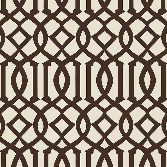 Schumacher Imperial Trellis Ii Java / Cream Wallpaper